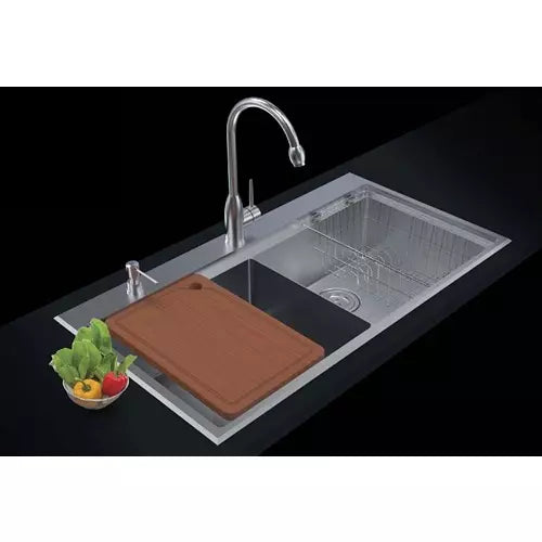 Hindware Ricardo Plus 37x20x9 inch Matt Finish SS Double Bowl Kitchen Sink