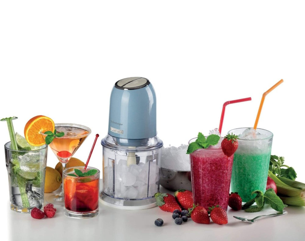 Ariete 438, Vintage chopper, ice crusher, 2 speeds, 4 stainless steel blades, 600 ml, 400 W, Blue