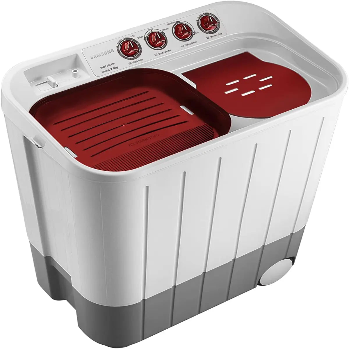 Samsung WT707QPNDMWXTL Semi-automatic Washing Machine (7.0 kg, Grey and Red)
