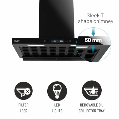 Glen Auto Clean Filterless Chimney 76CM with Inverter Technology, BLDC Motor 1400 m3/h