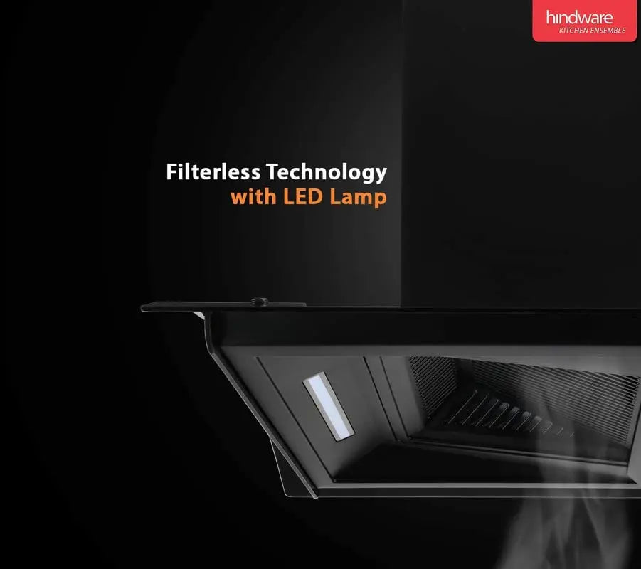 Hindware Chimney Chromia 90 Cm BLK 1200 m³/hr Chimney With Motion Sensor
