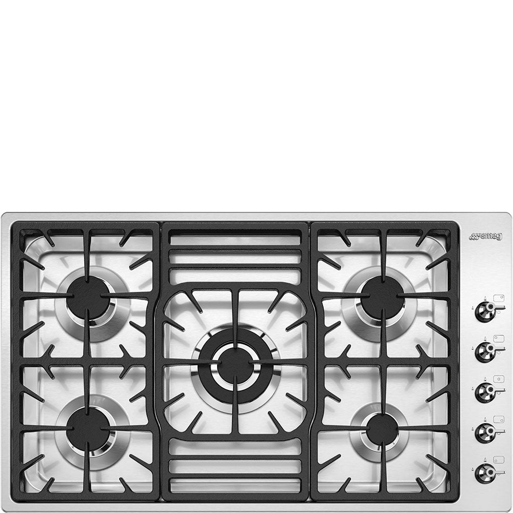 smeg gas hob pgf95 4burner stainless steel gas hob combines functionality and design