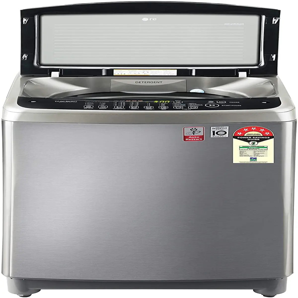 LG 10 Kg Inverter Fully-Automatic Top Loading Washing Machine (T10SJSS1Z, Free Silver)
