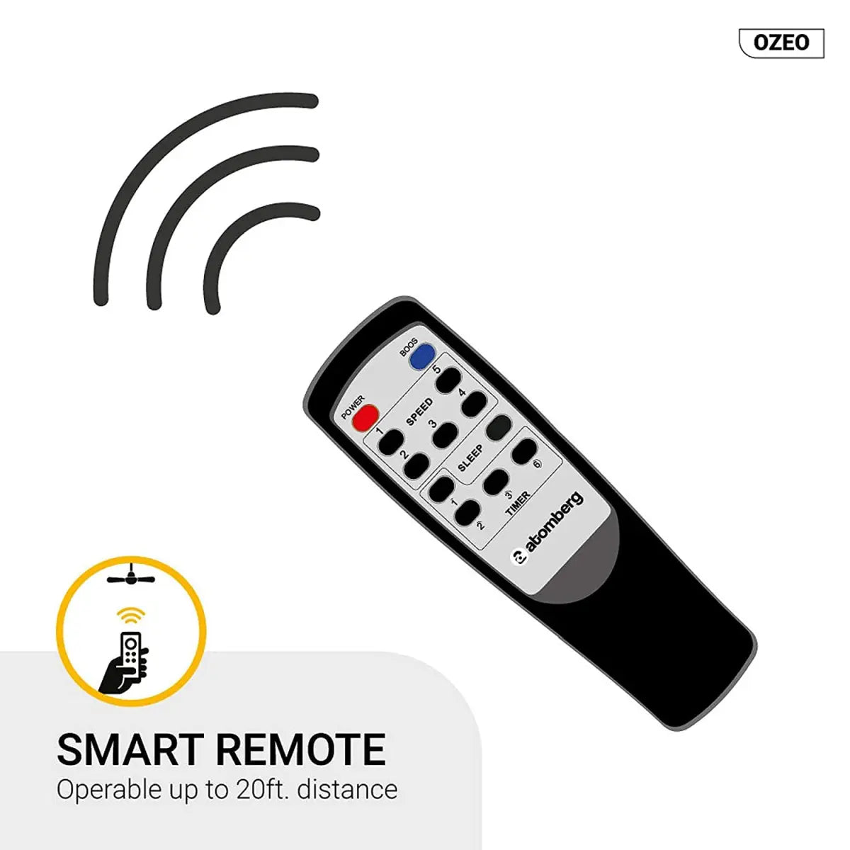 atomberg Ozeo 1200mm BLDC எனர்ஜி சேவிங் சீலிங் ஃபேன் ரிமோட்டுடன்