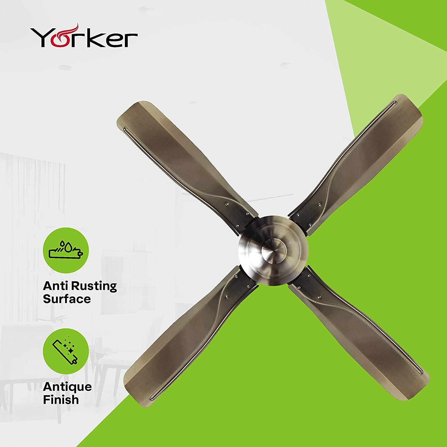 Havells Yorker 1320mm Ceiling Fan Brushed Nickel