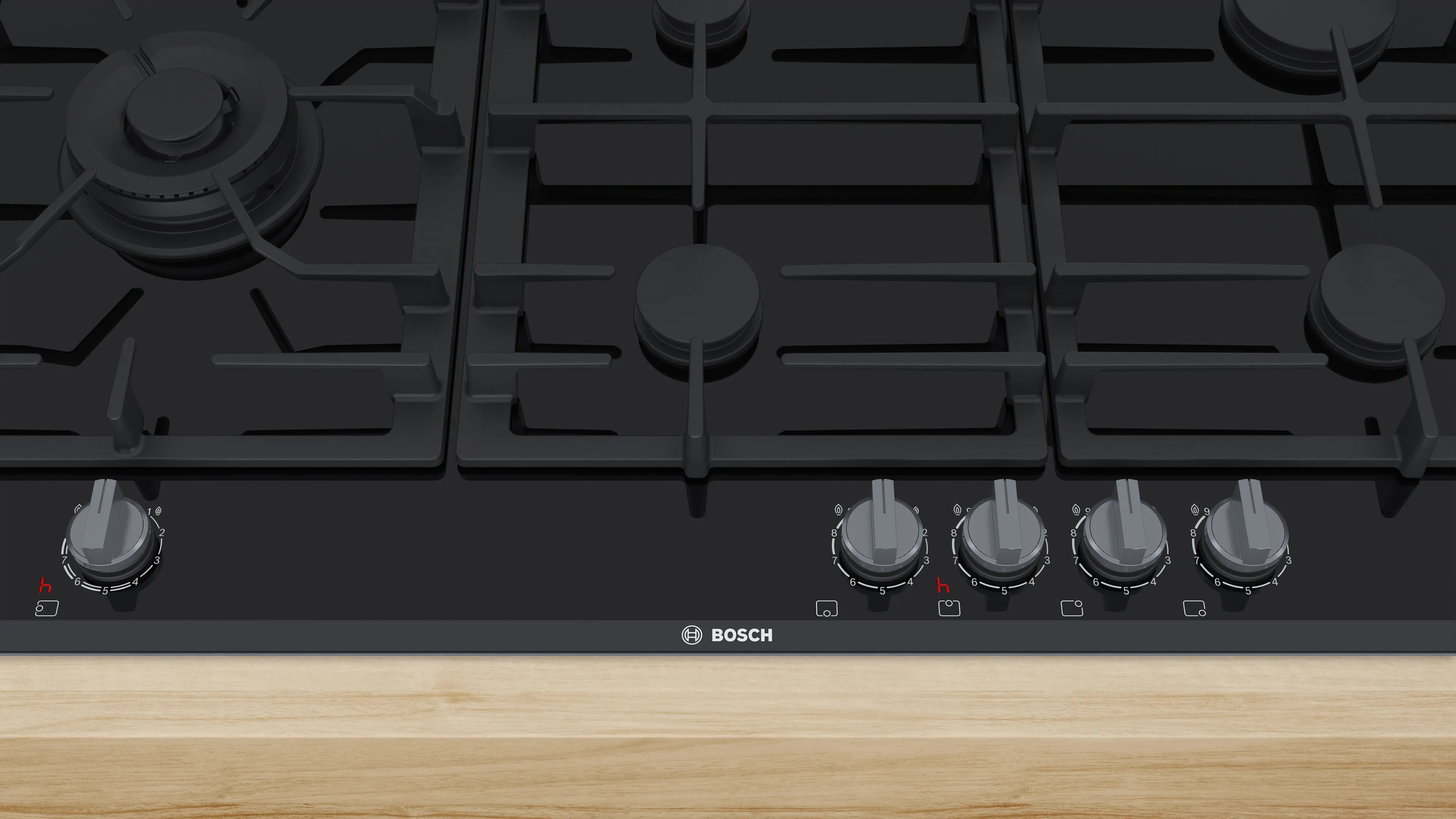 Bosch PRS9A6D70I Series 8, Gas hob, 90 cm, Ceramic,  Black