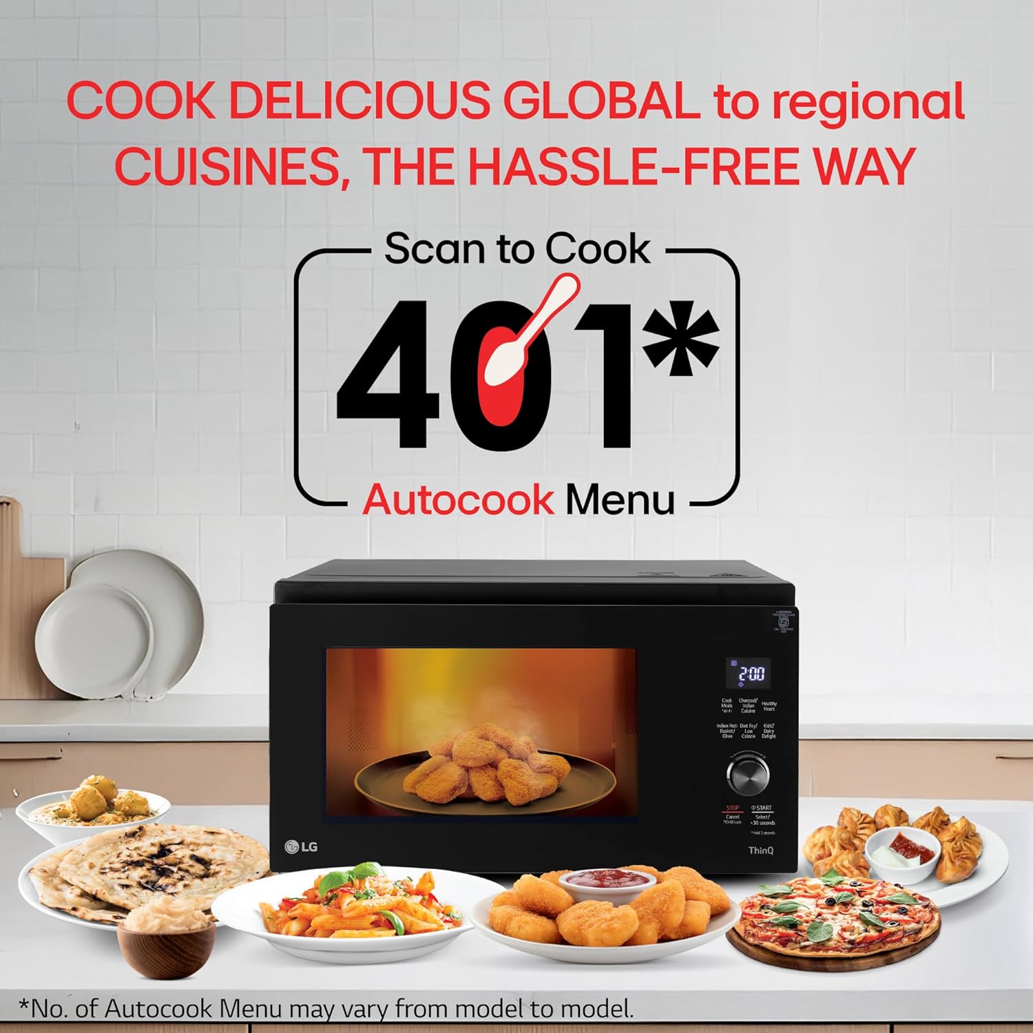 LG 32 L Scan to Cook Wi-Fi Enabled Charcoal Convection Healthy Microwave Oven MJEN326ULW