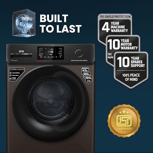 IFB 8 Kg 5 Star Powered by AI with 9 Swirl Wash, Wi-Fi, Fully Automatic Front Load Washing Machine (Senator MBN 8012, Steam Refresh Program with Eco Inverter, Mocha)