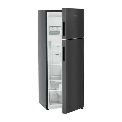 TCHbgB 2411 NoFrost Fridge-freezer: Grey Casing, Black Gloss Door, Multi-Perspective
