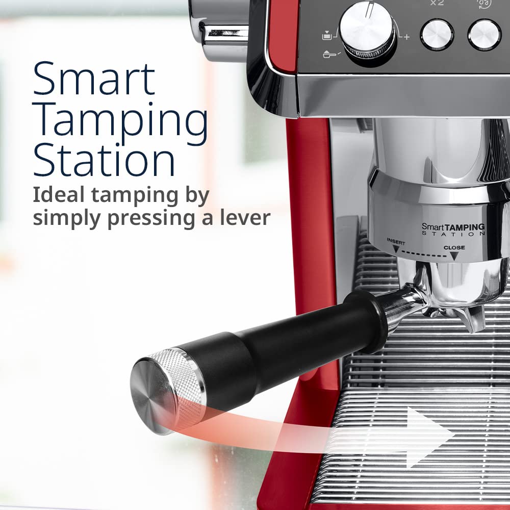 DELONGHI Pump Coffee Machine, 1450W, Integrated Coffee Grinder, EC9335.R(Red)