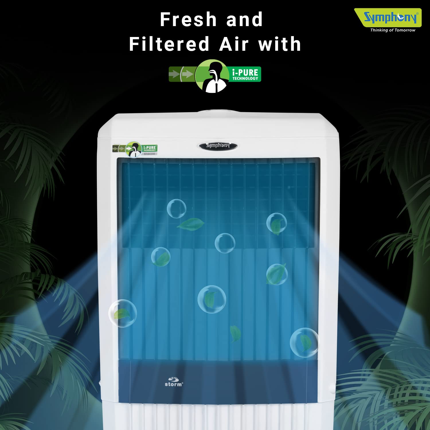 Symphony 70 L Room/Personal Air Cooler  (White, Storm 70i)