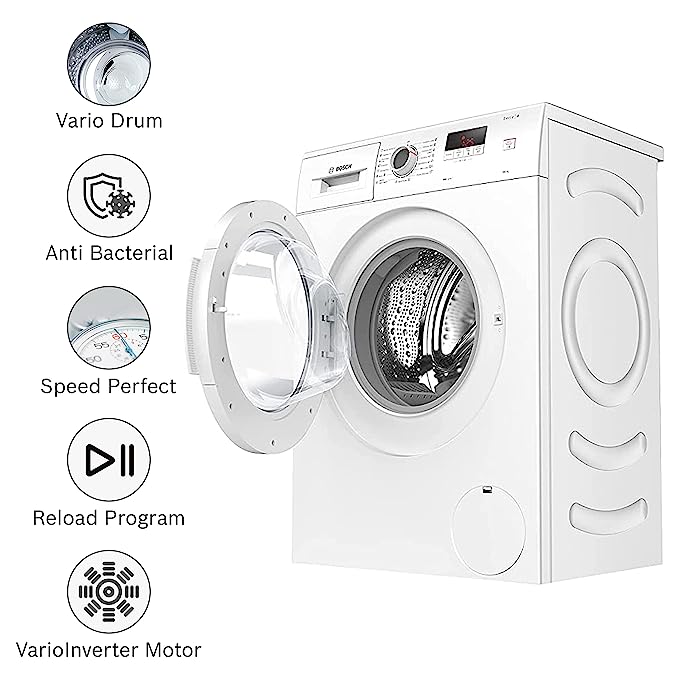 Bosch 6Kg 5 Star Touch Control Fully Automaic Front Loading Washing Machine With Heater (WLJ 16061IN, White)