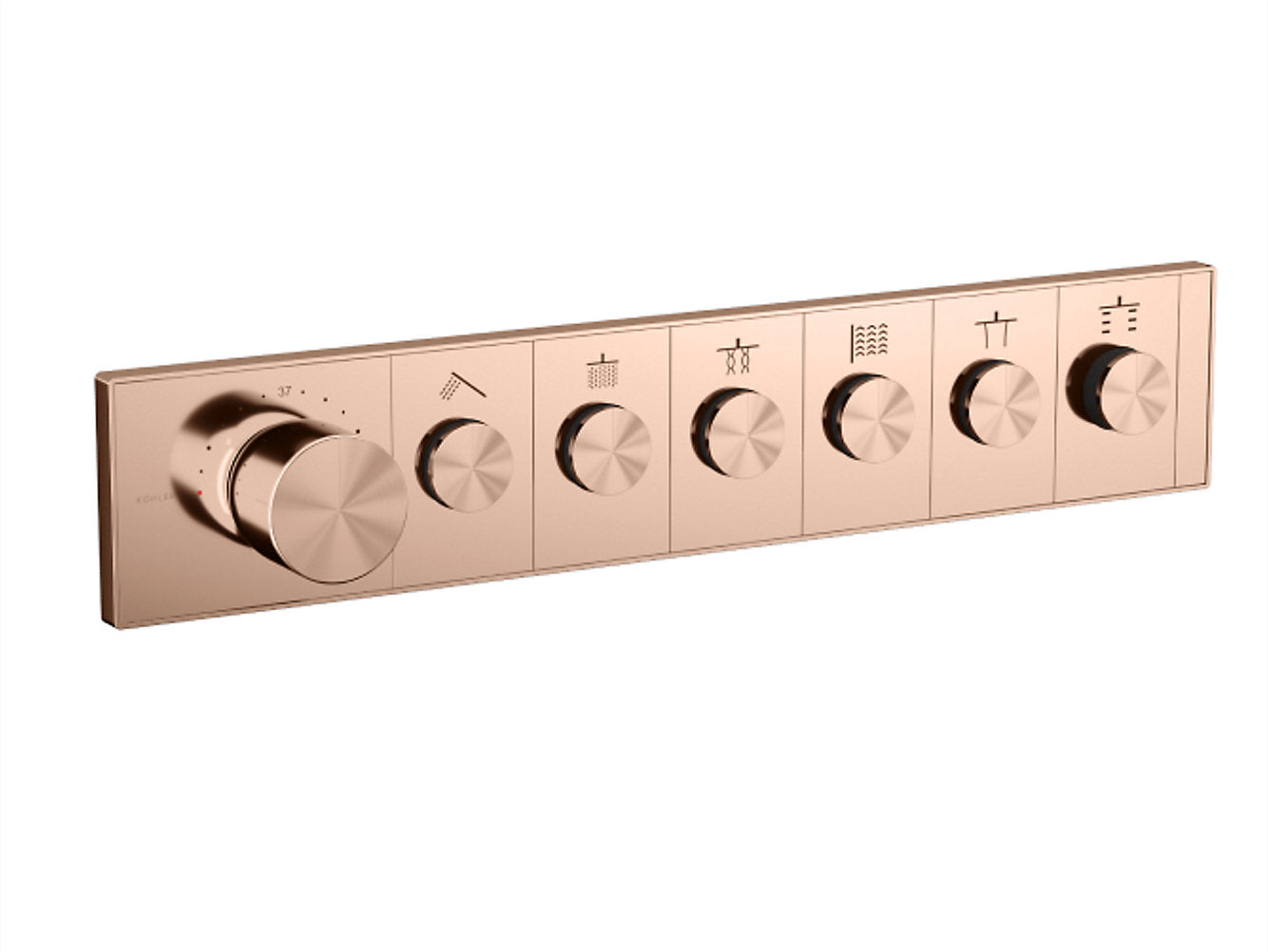 kohler K-26350IN-9-RGD Recessed thermostatic mechanical 6 outlet trim in rose gold