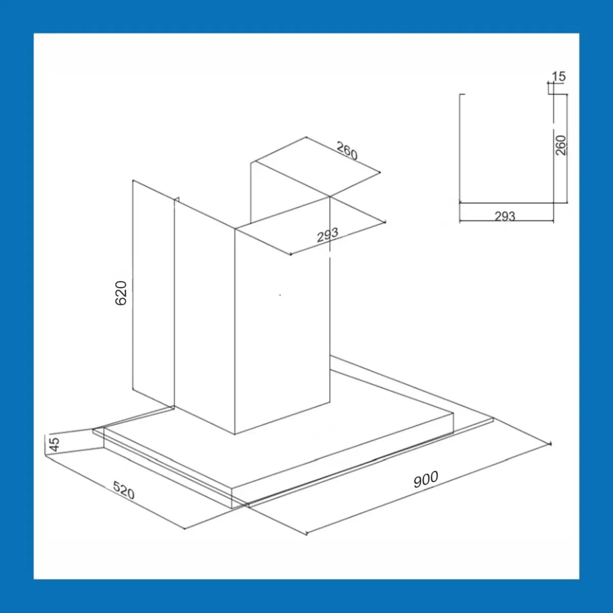 Glen Auto Clean 90cm, 1200 m3/h Glass Kitchen Chimney, Filter less with Motion Sensor- Black (6062 BL AC 90)
