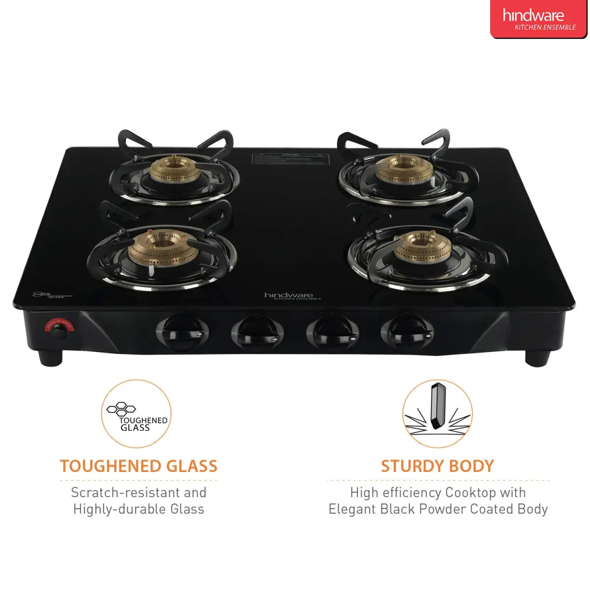 Hindware Armo GL 4B AI குக்டாப் (கருப்பு)