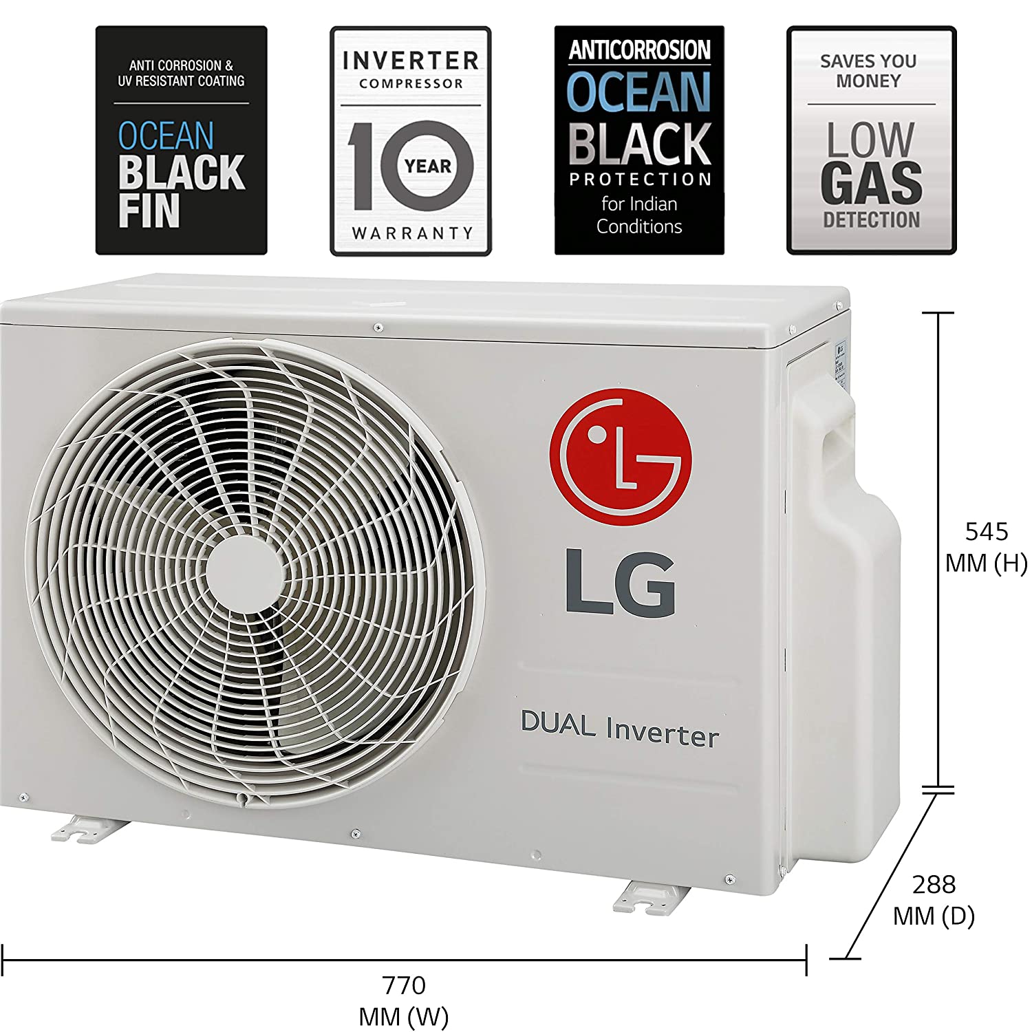 LG 1.5 Ton 3 Star Inverter Split AC (Copper, LS-Q18JNXA, White, 4-in-1 Convertible Cooling, 2020 Model)