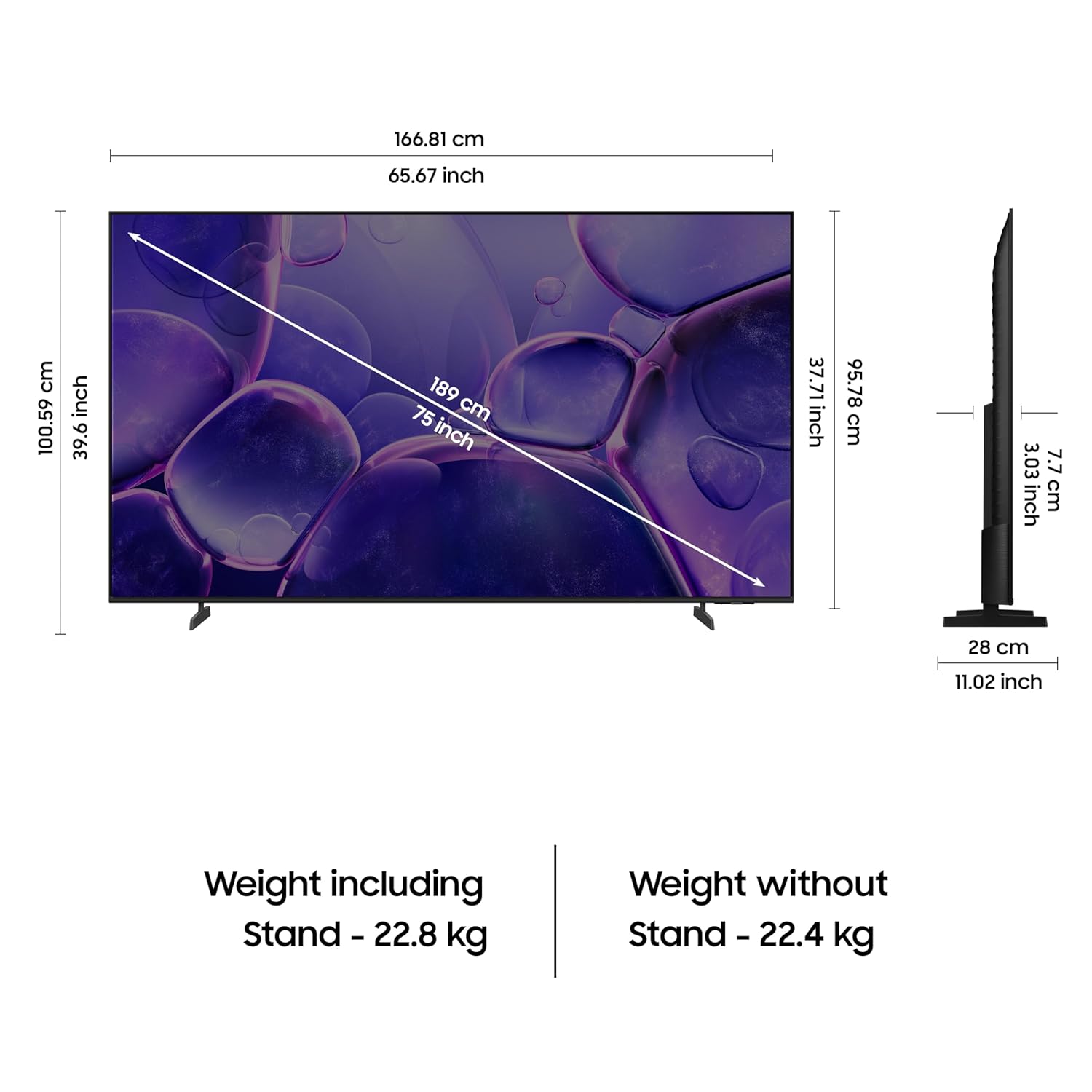 Samsung 75 Crystal 4K Ultra HD Smart LED TV UA75U8300FUXXL