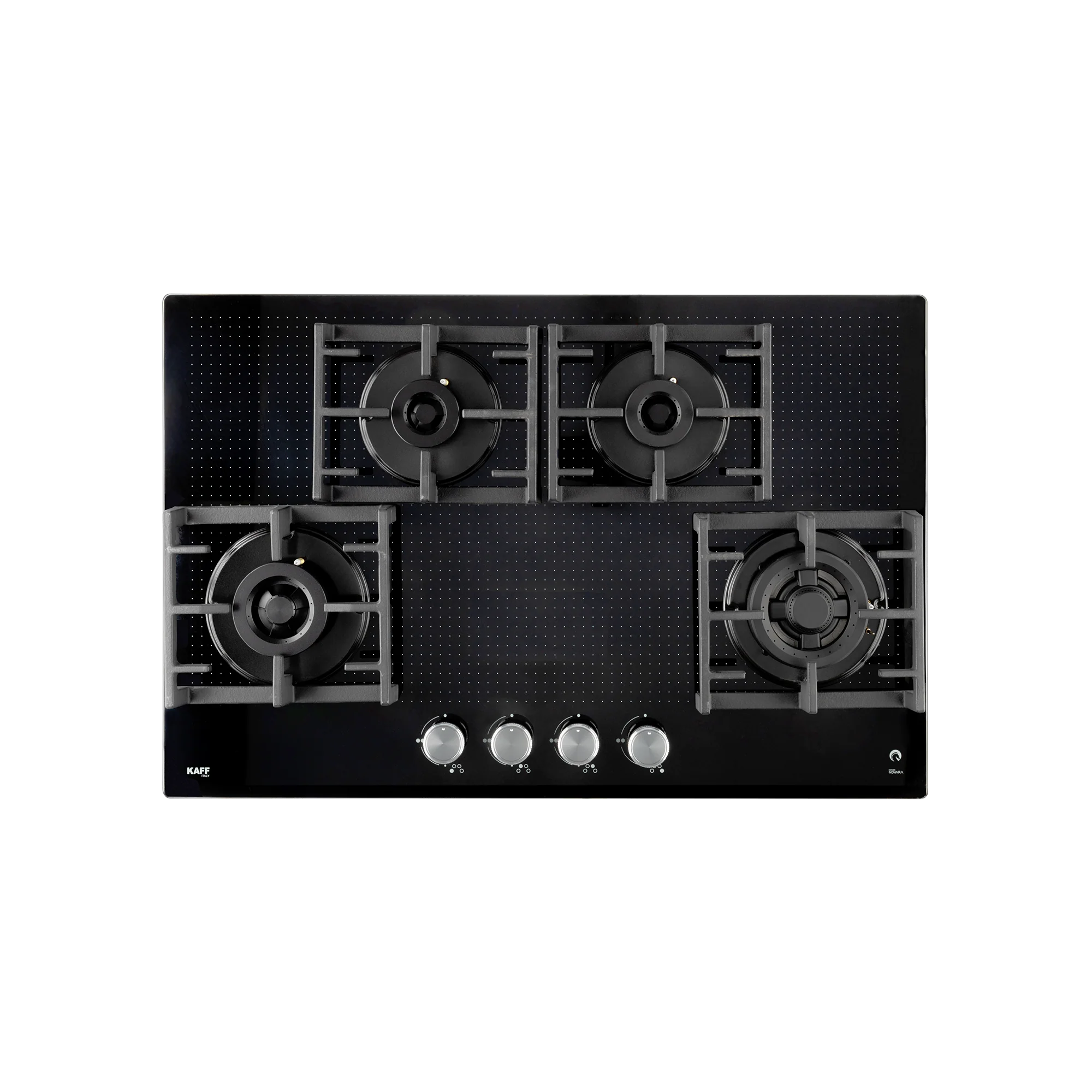 Kaff NVH 804 Built-in Hob |high-Efficiency Full Brass Burners | Tempered Glass with Unique Dotted Design