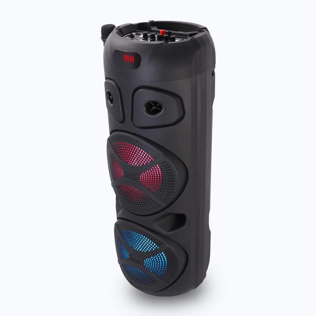 Zeb-451 Moving Monster 2X8L speaker  Retractable Handle & Wheels Full Range 20.32cm Driver and a 5.08cm Tweeter Wireless mic