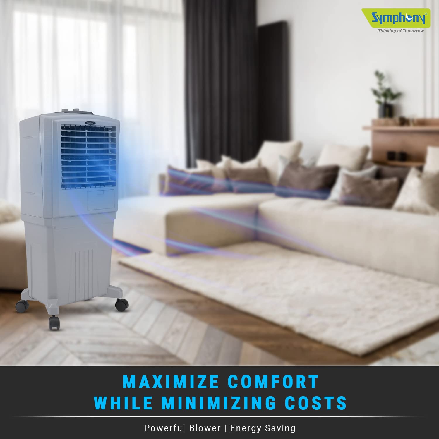 Symphony HiFlo 40 Personal Air Cooler Light Grey