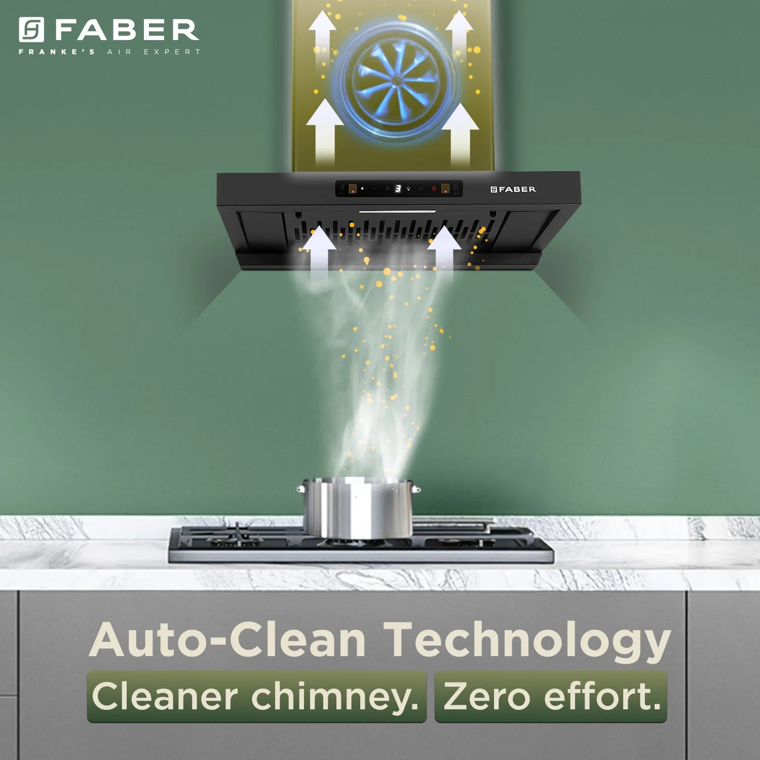 Faber 1500 M3/Hr 60 Cm Hood CHARM BLDC HC SC FL BK IN - Efficient Kitchen Ventilation