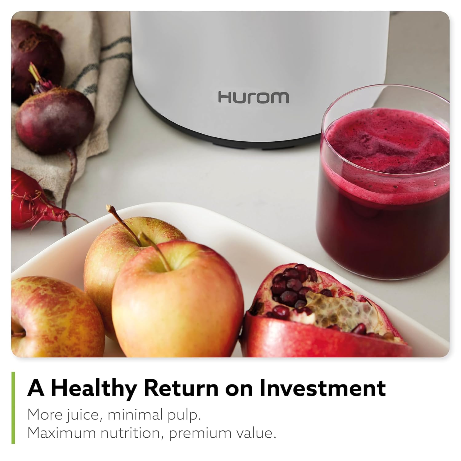 Hurom H400 Slow Juicer, Matte Black | Hands Free | Whole Produce Hopper | Quiet Motor | Scrub Free Cleaning | BPA Free | Easy Assembly | Healthy Living | Cold Press Masticating