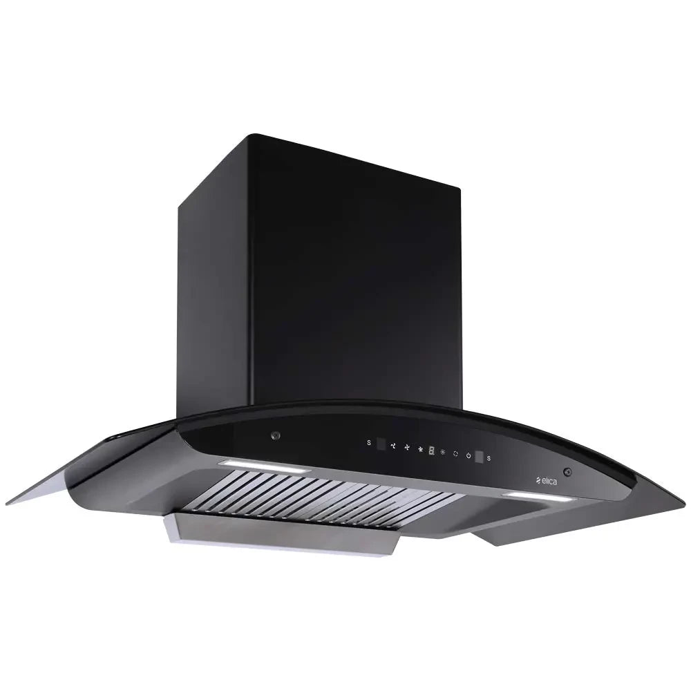 Elica 90 cm 1425 m3/hr Auto Clean Chimney with Free Kit (WD TBF HAC 90 MS NERO, 2 BFs, Touch + MS Control, BK)