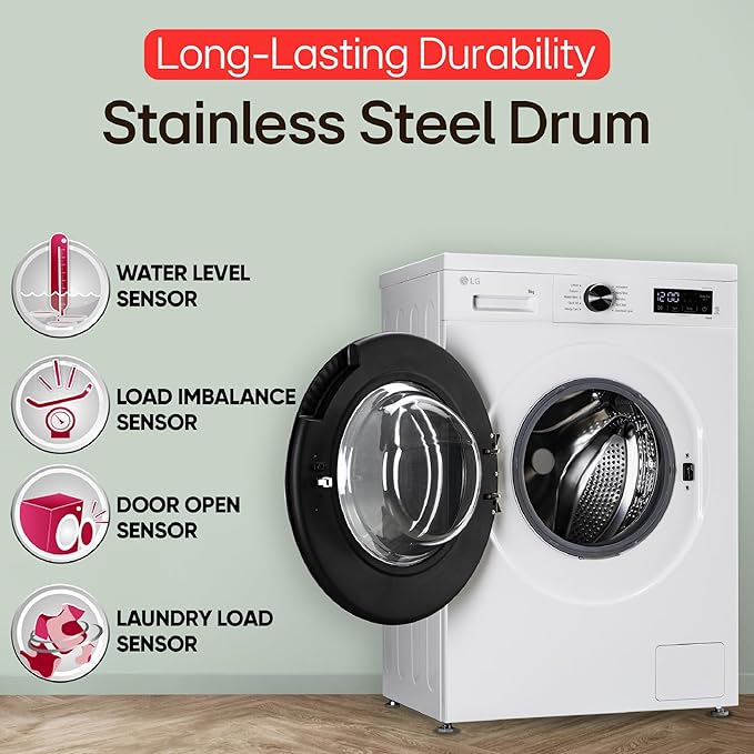 LG 9 Kg 5 Star Wi-Fi, Steam, Inverter Direct Drive Technology, 6 Motion DD, Fully-Automatic Front Load Washing Machine (FHB1209Z4W, Allergy Care, In-Built Heater, Touch Panel, 2024 model, Blue White)