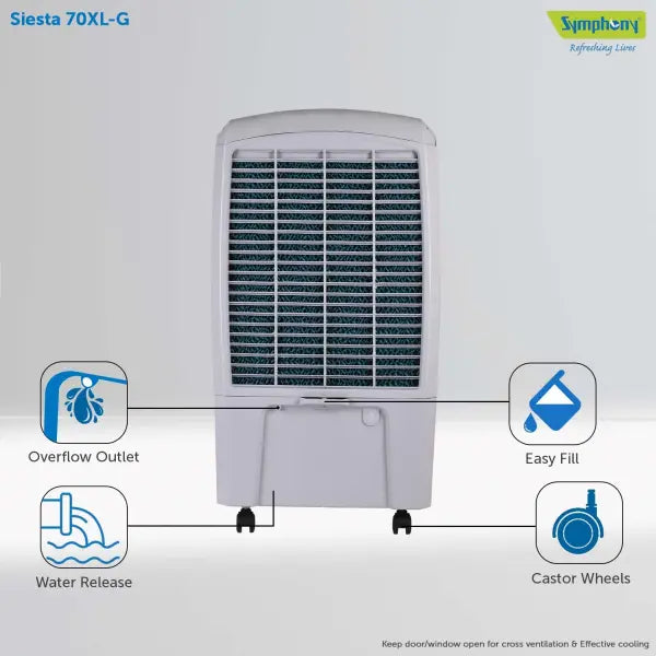 Symphony Siesta 70 XL Desert Air Cooler (70L, Grey)