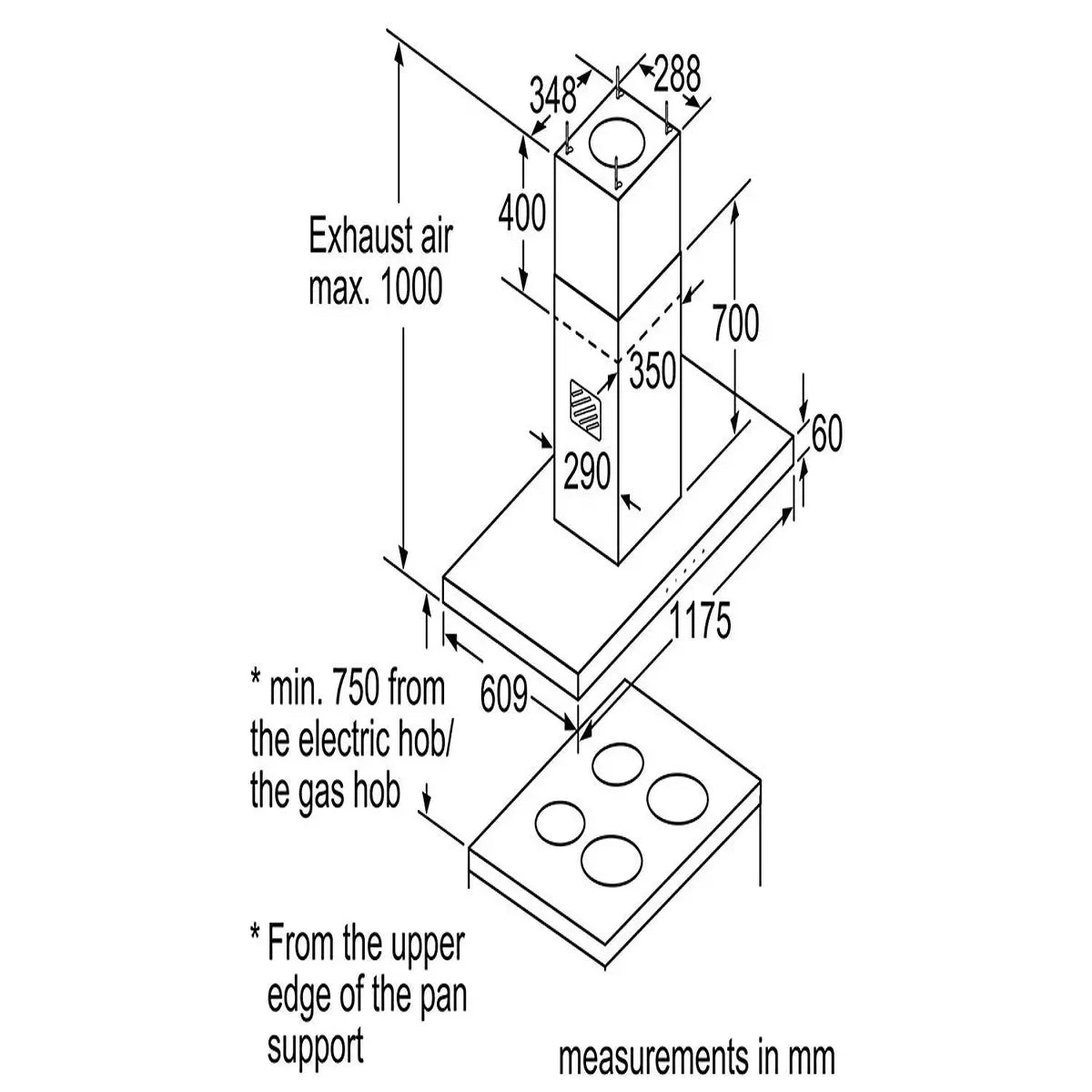 Bosch DIB098G50I 90 cm island cooker hood additional product image