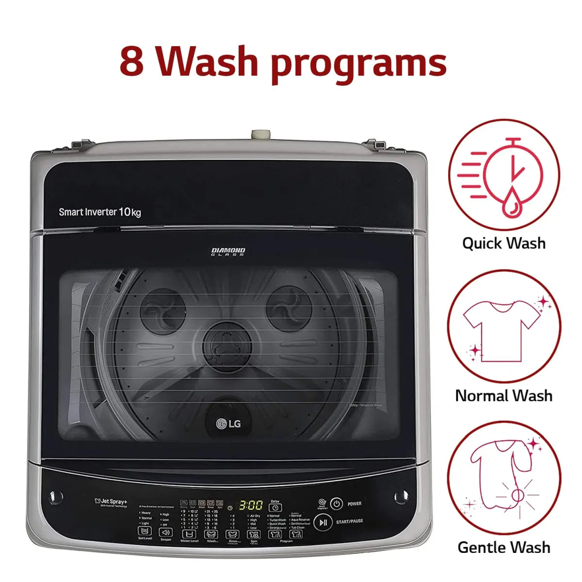 LG 10 Kg Inverter Fully-Automatic Top Loading Washing Machine (T10SJSS1Z, Free Silver)