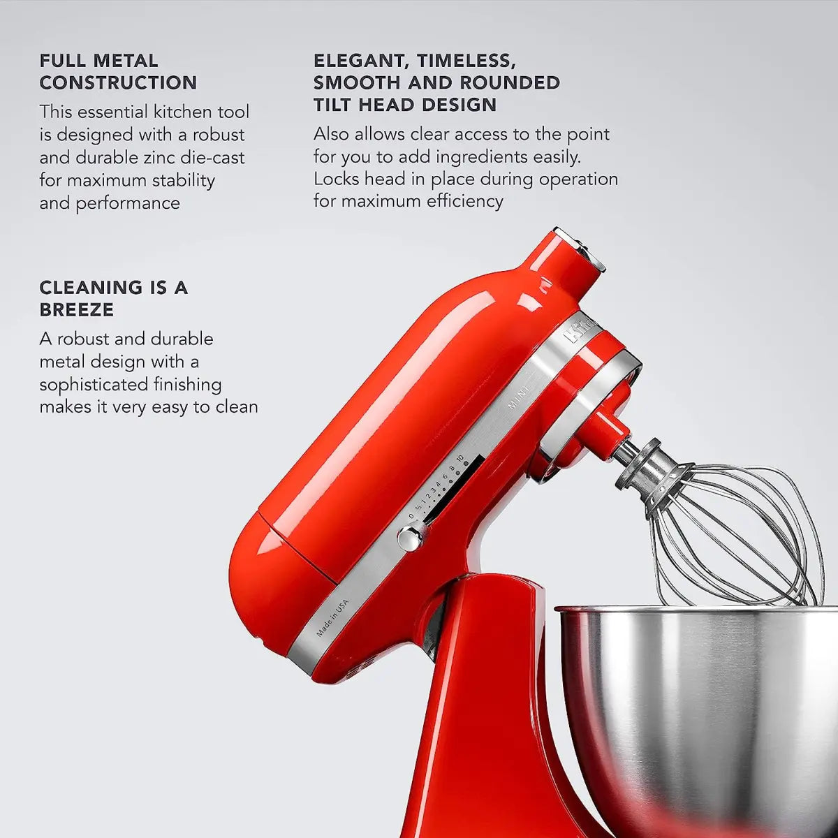 KitchenAid Artisan Mini 5KSM3311X 3.3-Litre Stand Mixer (Hot Sauce)