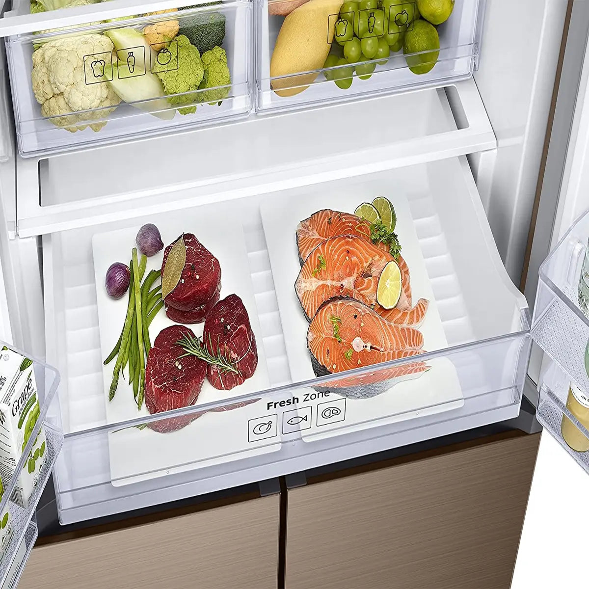 Samsung 594 L Inverter Frost-Free Side-by-Side Refrigerator (RF50K5910DP/TL, Refined Bronze)