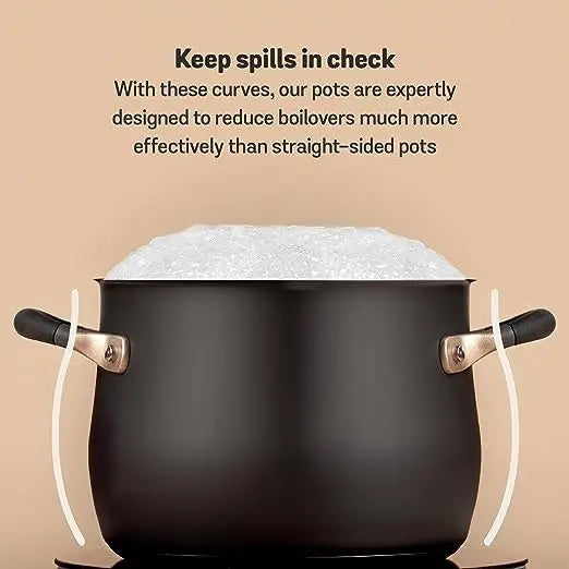 Meyer Accent Series Stainless Steel Stockpot Gas and Induction Base 70615 7.5 Liters Black