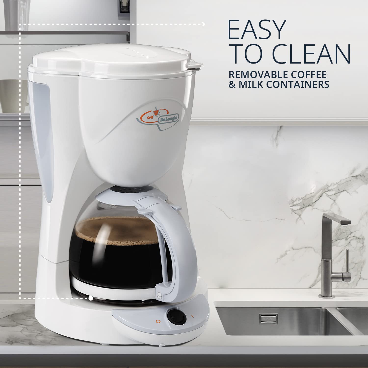 Delonghi ICM2.1 w 1000-Watt 10-Cup Drip Coffee Maker (White)