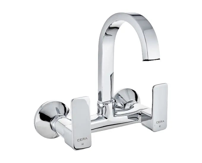 Cera Ruby F1005501 Brass Single Lever Sink Mixer (Silver)