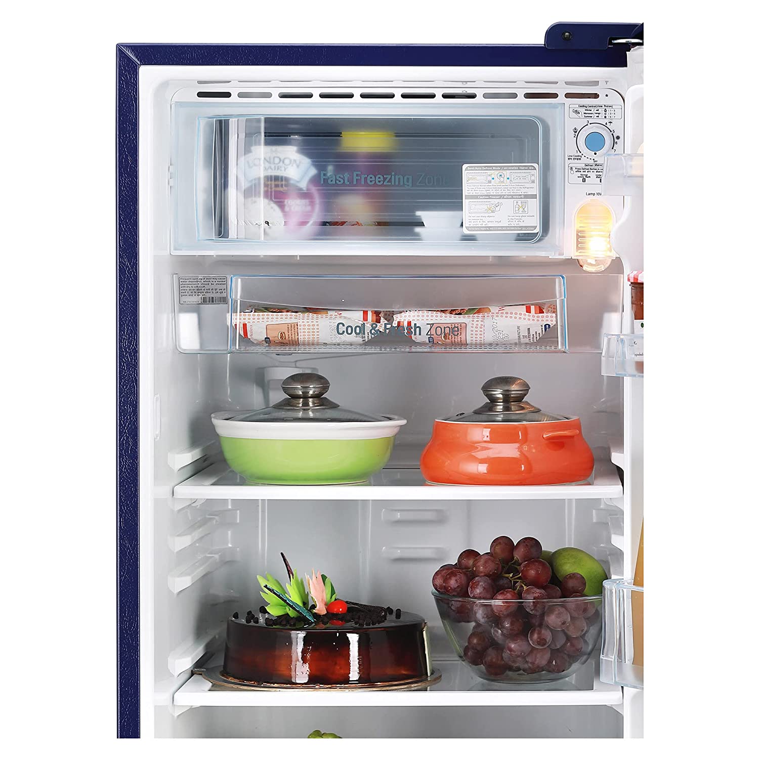 LG 185 L 3 Star Direct-Cool Single Door Refrigerator (GL-B201ABPD, Blue Plumeria, Moist 'N' Fresh, Gross Volume- 190 L)