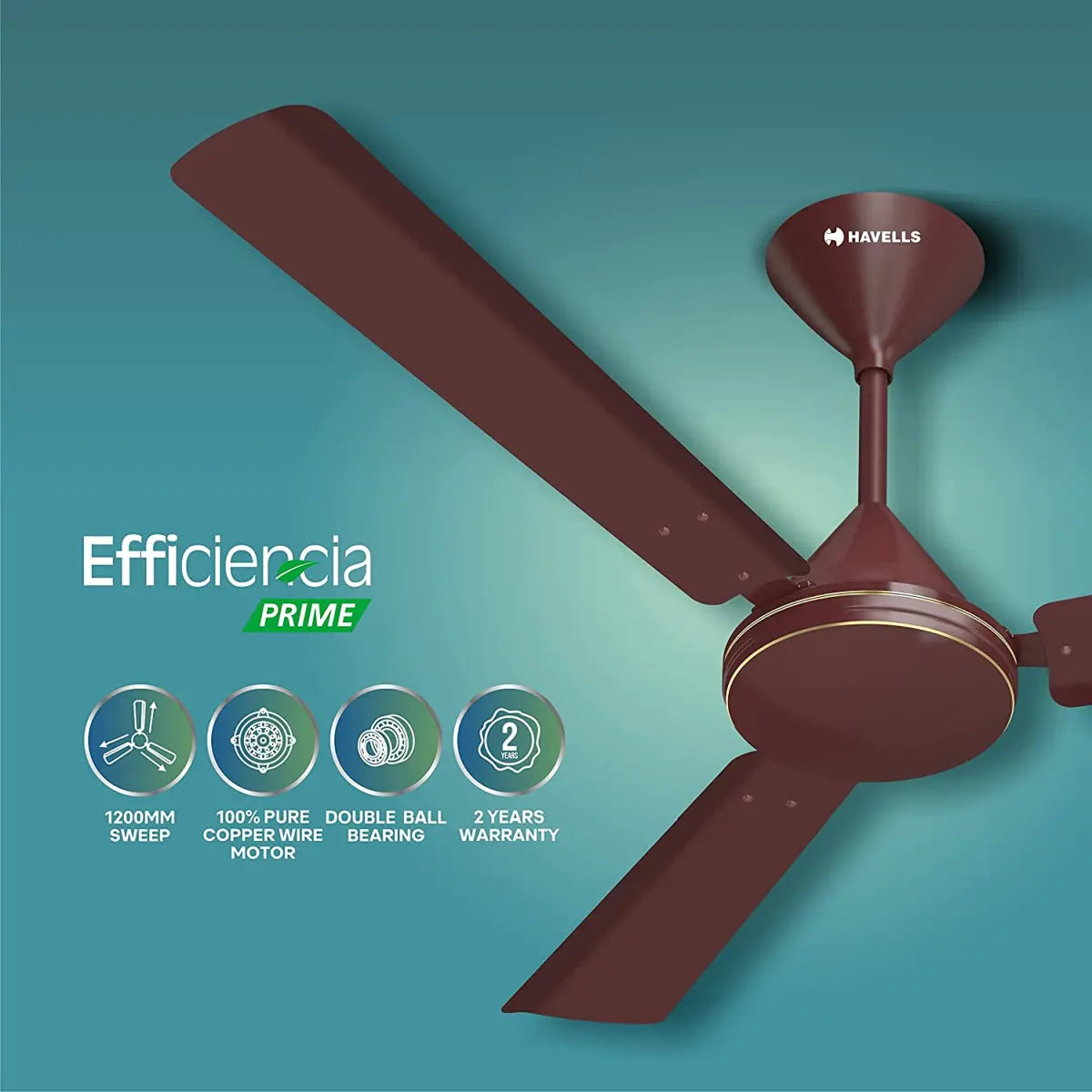 Havells Fan Efficiencia Prime 1200 mm with Remote Brown