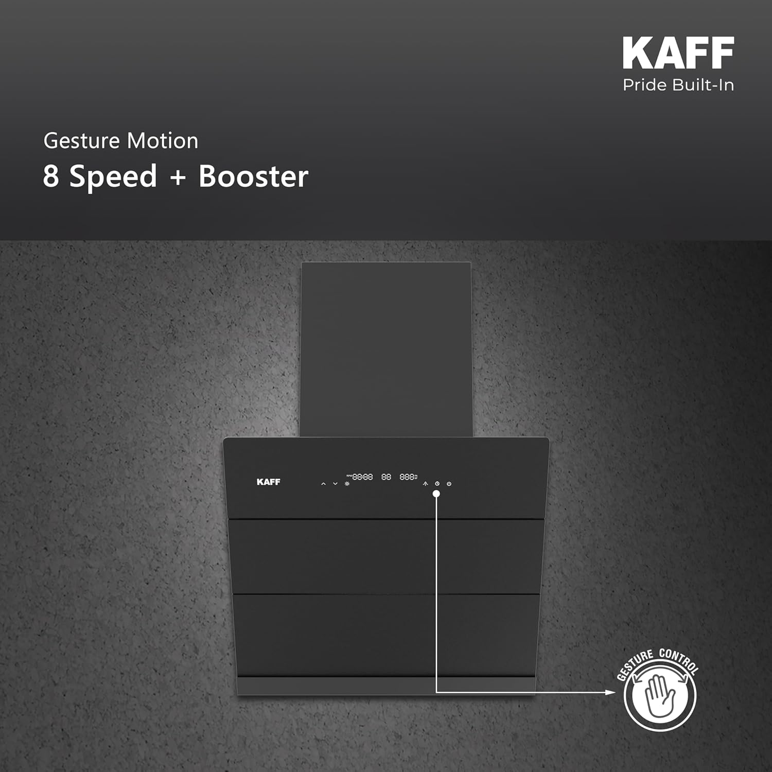 KAFF ALBURY DC 60 (BLDC Motor) Filter-less Smart Auto Clean Slant Kitchen Chimney 60 CM - 1280 m3/hr Suction