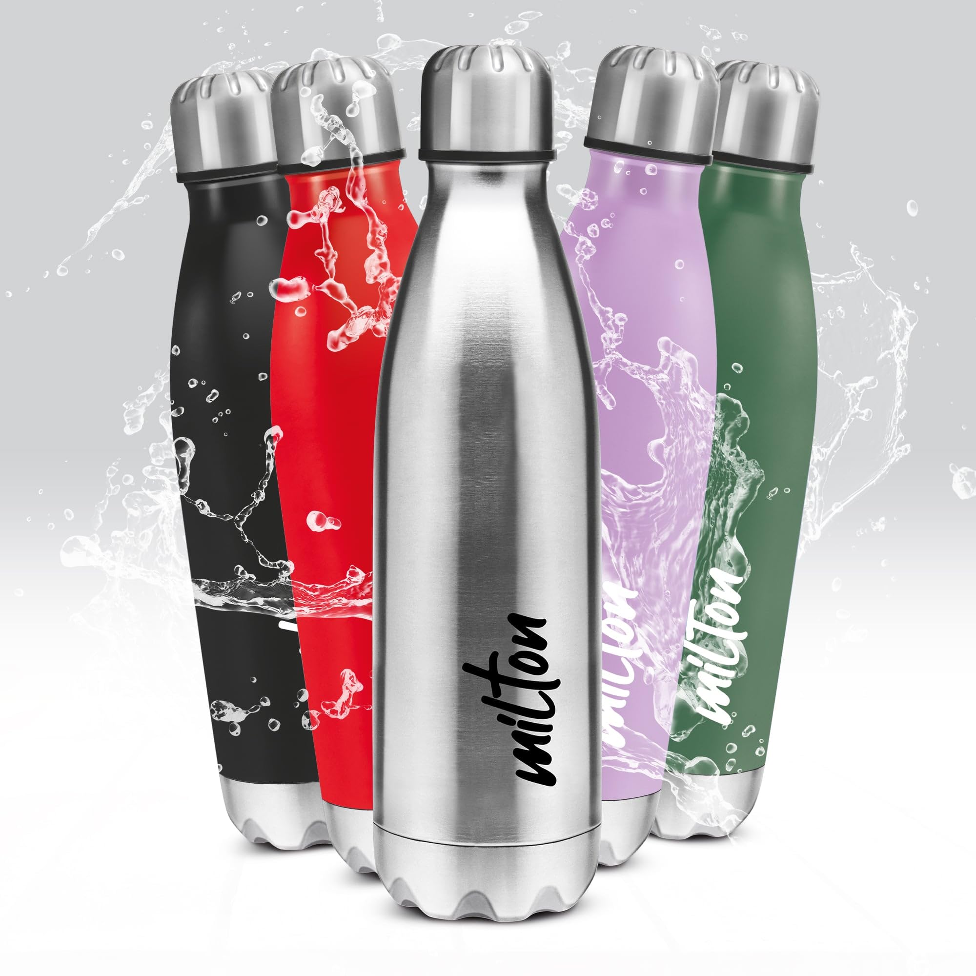 MILTON Shine 1000 Stainless Steel Water Bottle, 900 ml, Silver | Leak Proof | Office Bottle | Sports Bottle | Home | Kitchen | Hiking | Treking Bottle | Travel Bottle