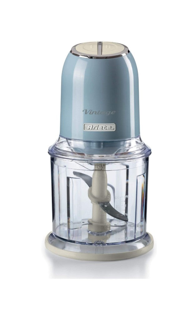 Ariete 438, Vintage chopper, ice crusher, 2 speeds, 4 stainless steel blades, 600 ml, 400 W, Blue