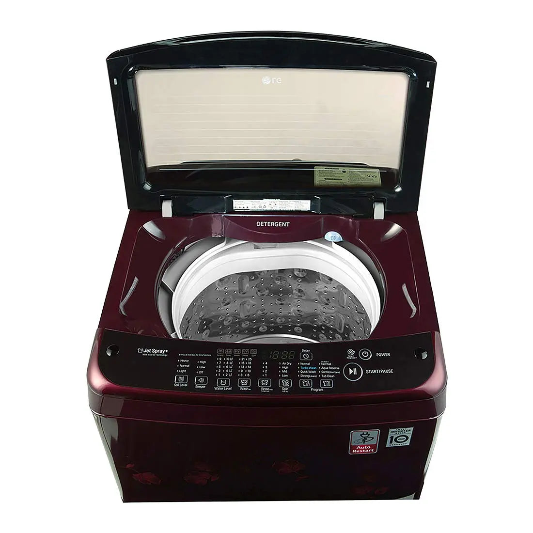LG 6.5 Kg Inverter Fully-Automatic Top Loading Washing Machine (T7577NDDL8, Floral Red)