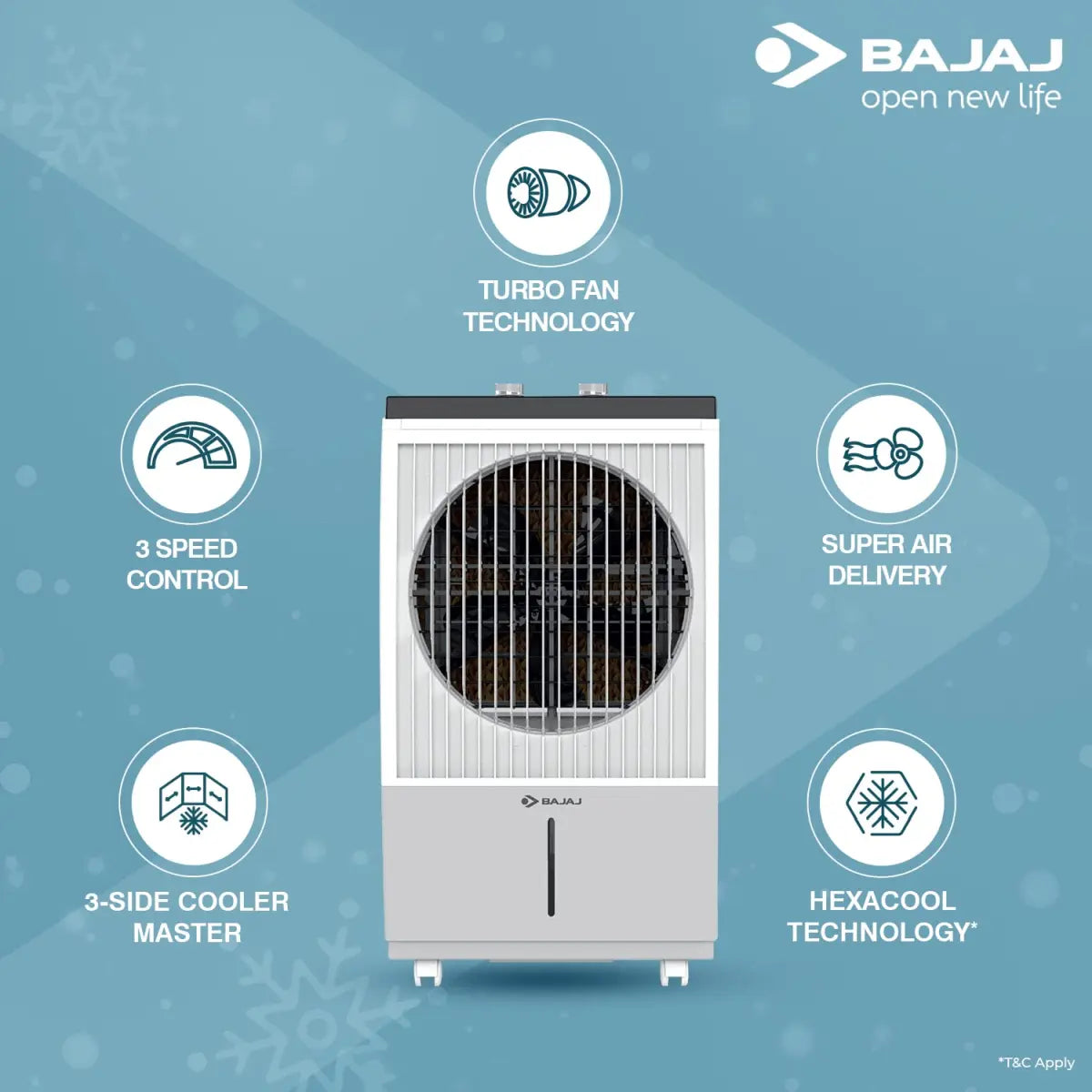Bajaj DMH70 DESSERT AIR COOLER,70L, WITH TURBO FAN TECHNOLOGY White