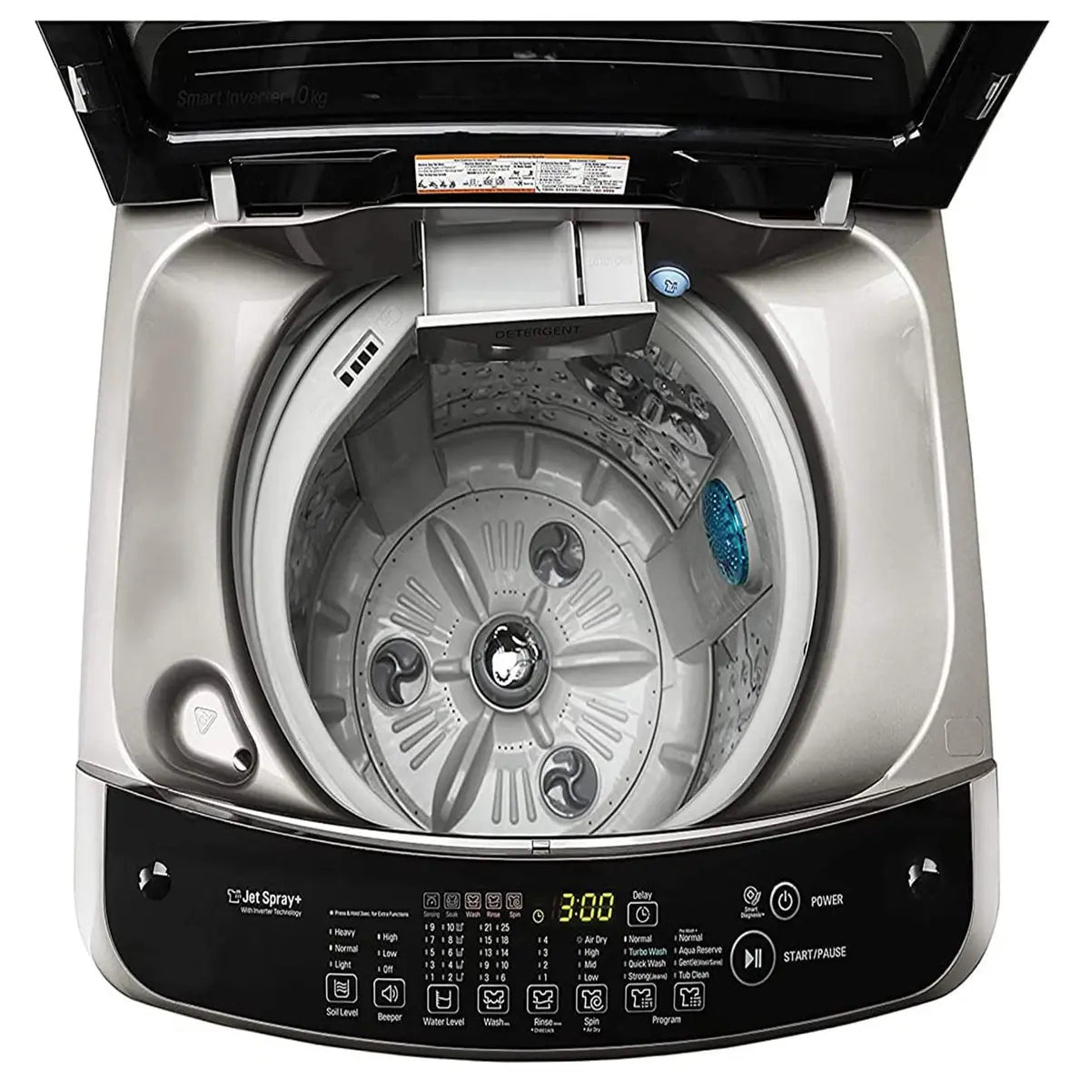 LG 10 Kg Inverter Fully-Automatic Top Loading Washing Machine (T10SJSS1Z, Free Silver)