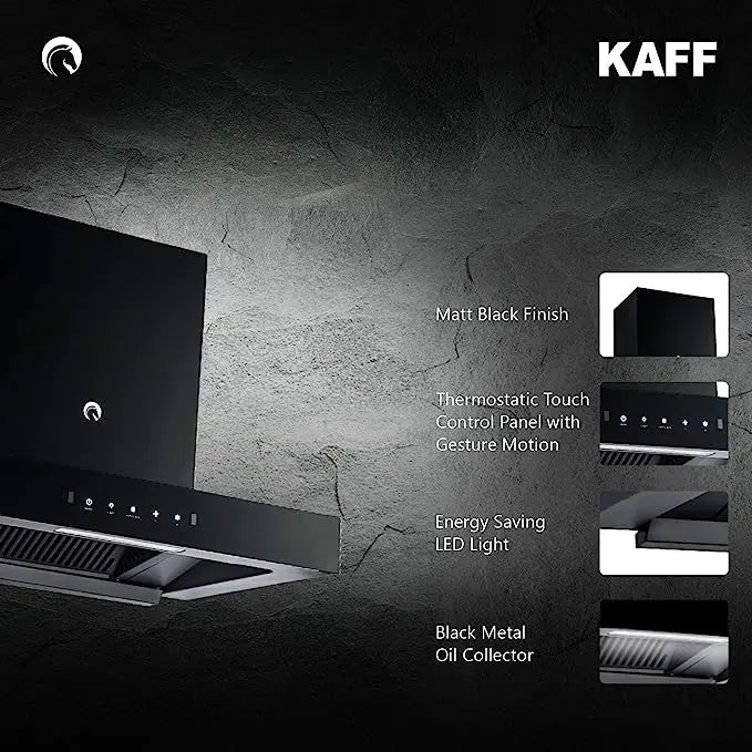 KAFF 60 cm 1250 Nm³/h Auto Clean Chimney CASTO DX DHC 60, Black, Touch Control