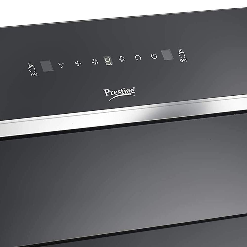Prestige 60 cm 1100 m??/HR Auto-Clean Angular Kitchen Chimney (AKH 600 MSG, 2 Baffle Filters, Touch Control, Black)