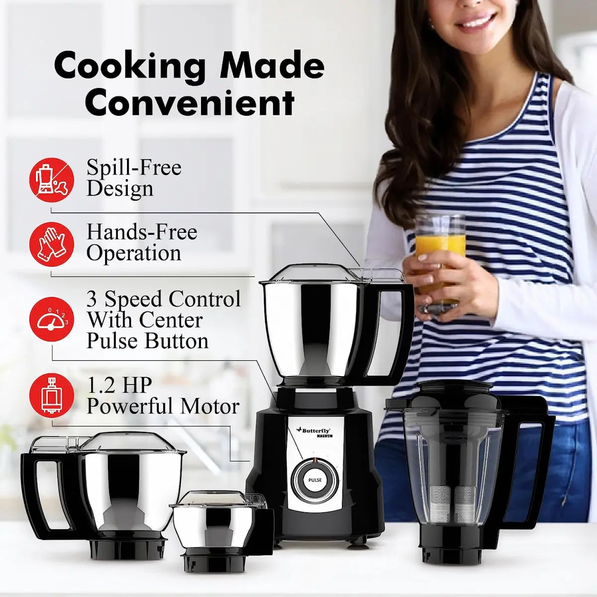 Butterfly Magnum 1.2 HP Mixer Grinder 4 Jar