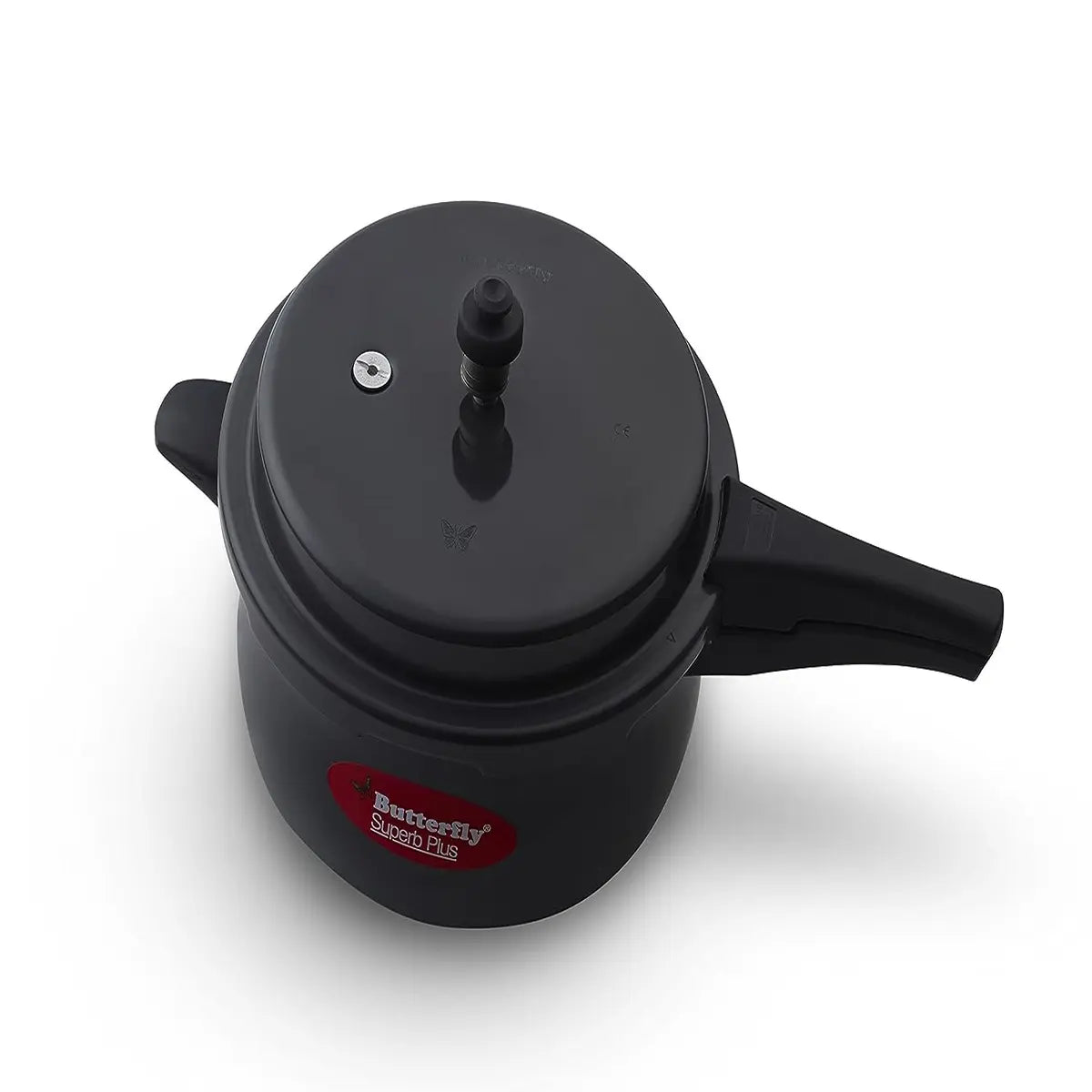 Butterfly Superb Plus Induction Base Hard Anodised Aluminium Outer Lid Pressure Cooker, 5 litres, Black