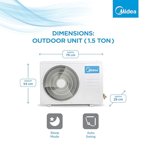 Midea 1.5 Ton 5 Star AI Gear Inverter Split AC (Copper, Convertible 4-in-1 Cooling,HD Filter with Auto Cleanser, 2024 Model,SANTIS PRO ROYAL, MAI18SR5R34W0,White)