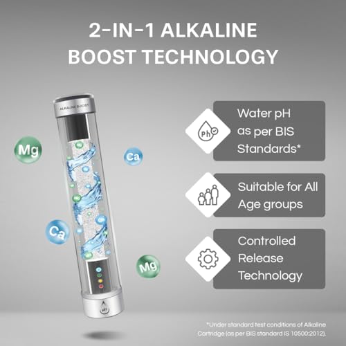 Aquaguard Marvel NXT 8-Stage Alkaline Tech, Stainless Steel Tank Water Purifier | Up to 60% Water Savings | RO+UV+Alkaline Boost Tech | Taste Adjuster | Suitable for Tanker, Borewell & Munici